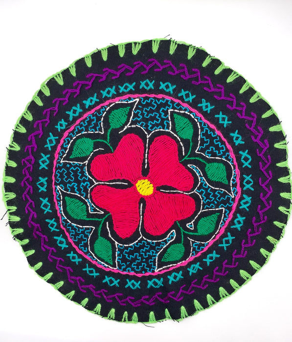 Shipibo Round Embroidered Tapestry