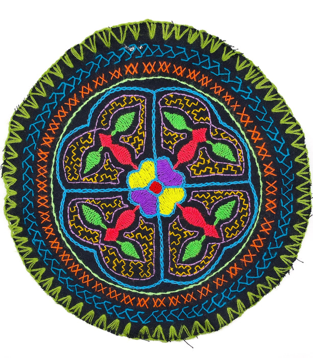 Shipibo Round Embroidered Tapestry