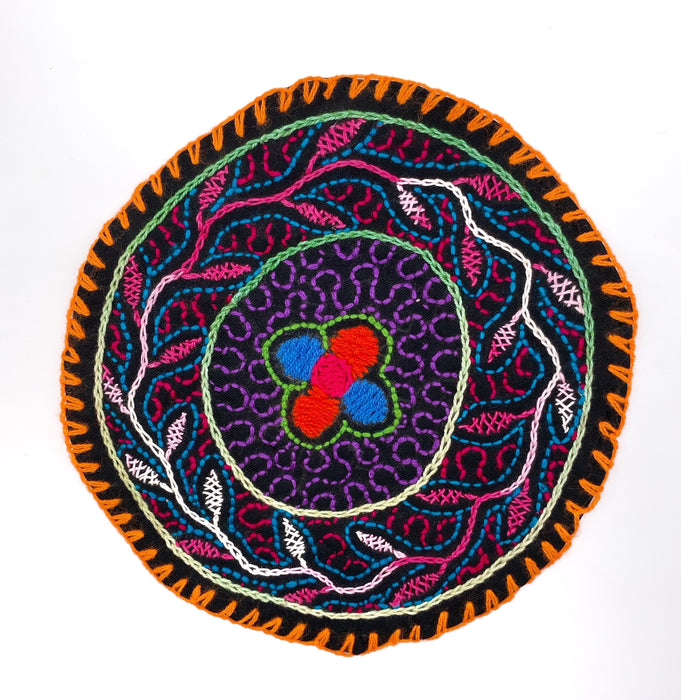 Shipibo Round Embroidered Tapestry