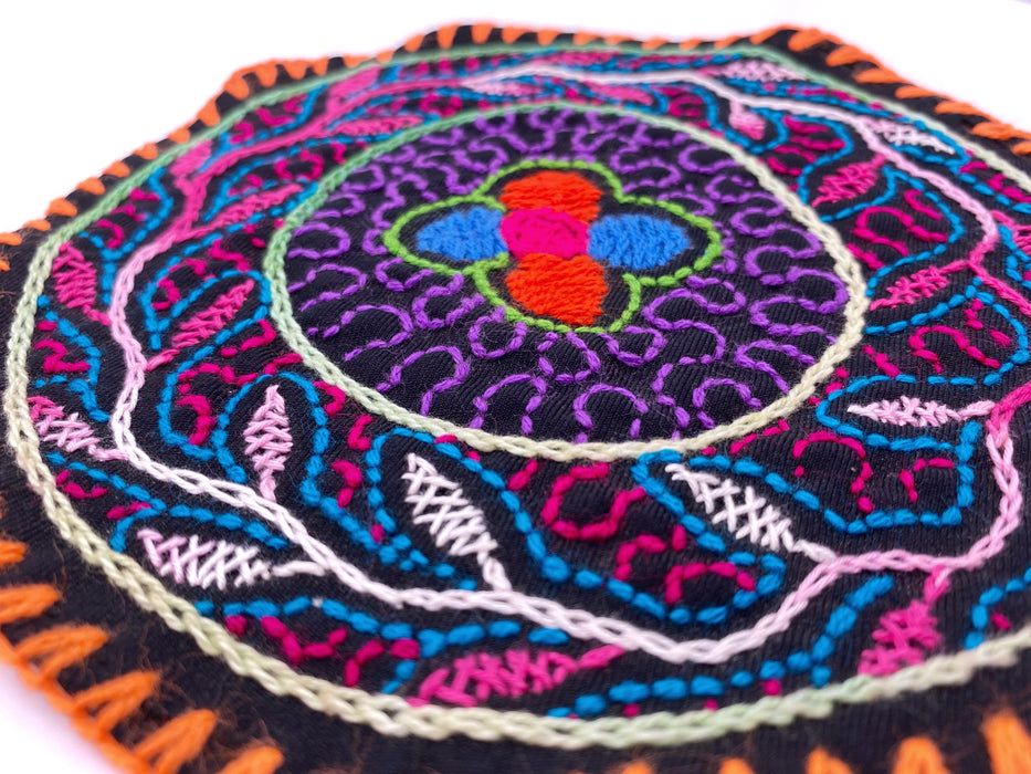 Shipibo Round Embroidered Tapestry