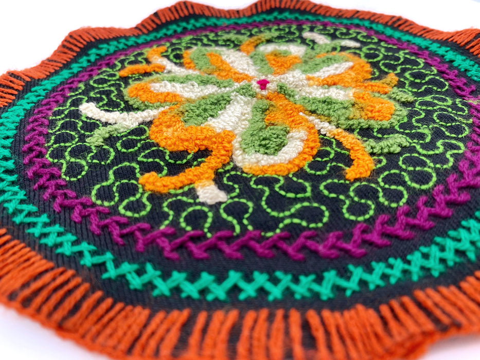 Shipibo Round Embroidered Tapestry