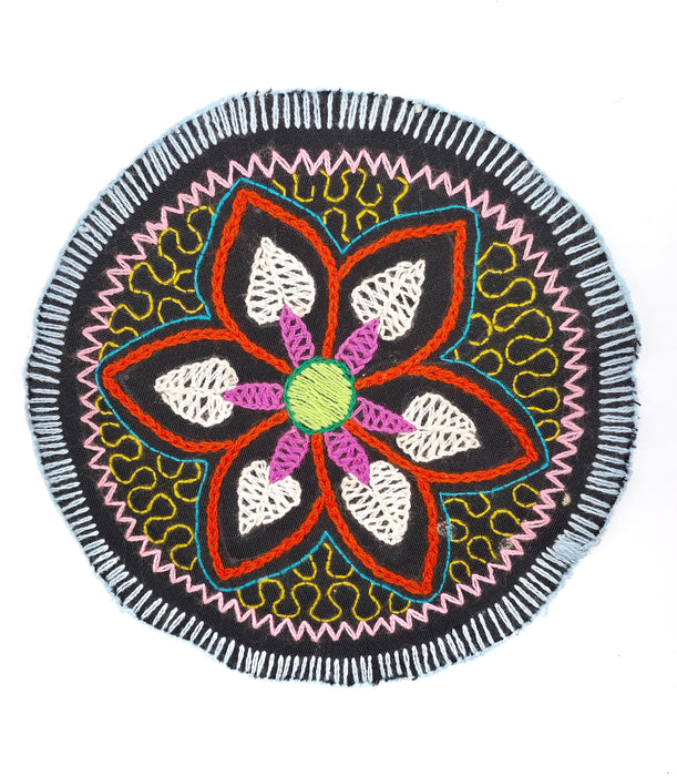 Shipibo Round Embroidered Tapestry