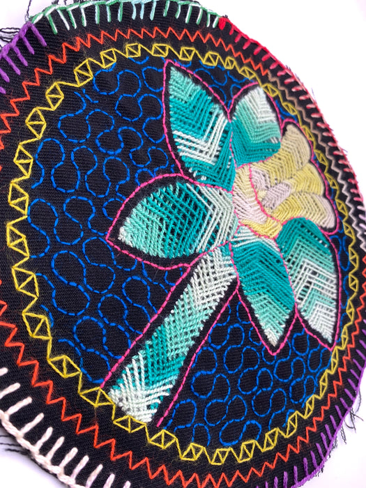 Shipibo Round Embroidered Tapestry