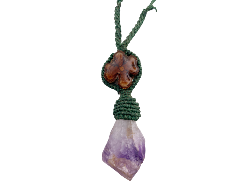 Shipibo Conibo Beadwork and Vine Amethyst Necklace